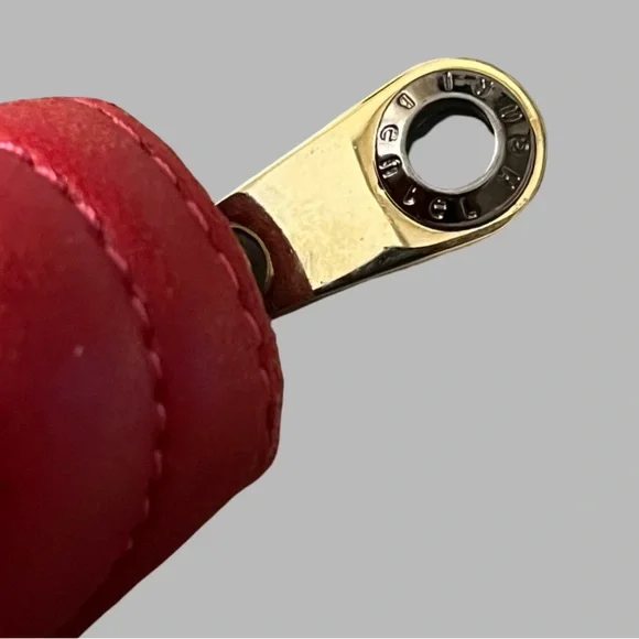 Henri Bendel red quilted wallet with a gold-tone logo. - Picture 7 of 16